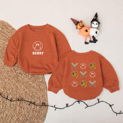 Custom Name Baseball Romper Smile Baby Bodysuit Cute Game Day Outfit Personalized Biggest Fan Little Slugger Baseball Season Short Sleeve Romper