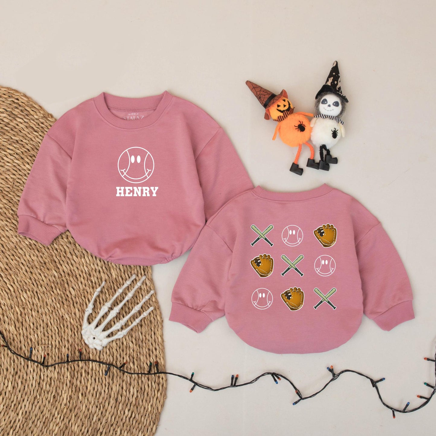 Custom Name Baseball Romper Smile Baby Bodysuit Cute Game Day Outfit Personalized Biggest Fan Little Slugger Baseball Season Short Sleeve Romper