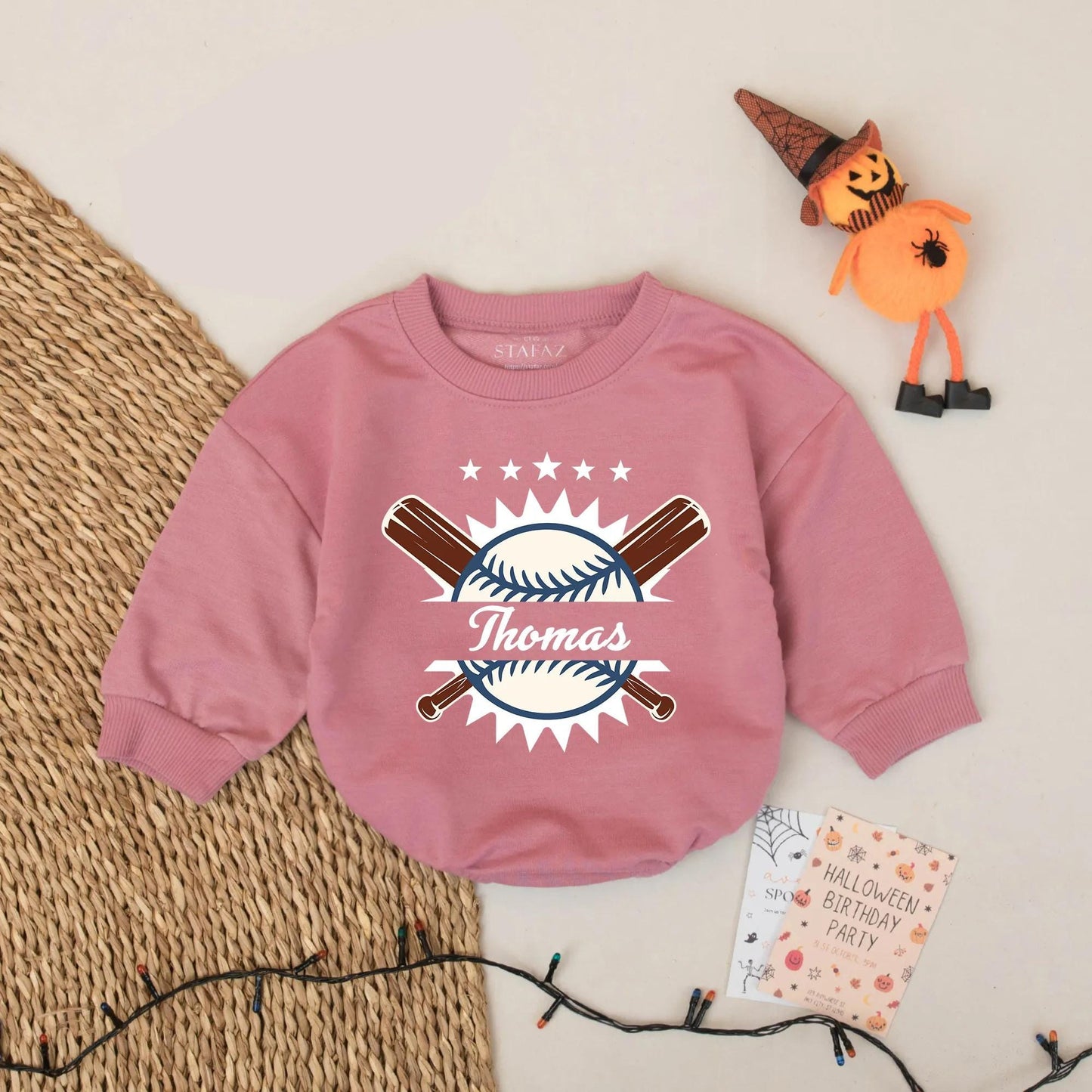 Custom Name Baseball Baby Bodysuit Boy Baseball Romper Bubble Outfit Baseball Season Game Day Gift