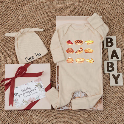 Sweet Slice Baby Girl Romper Fall Newborn Outfit Whimsical Pie Bodysuit Thanksgiving Gift Cute Pumpkin Pie Baby Clothes Autumn First Thanksgiving 134