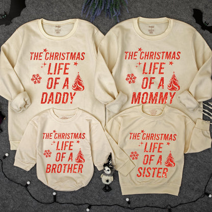 Christmas Family Matching Sweatshirts, Life of a Baby Girl Romper, Custom Name Toddler Sweater, Mommy and Me Outfits, Holiday Family Photo Shirts (137)