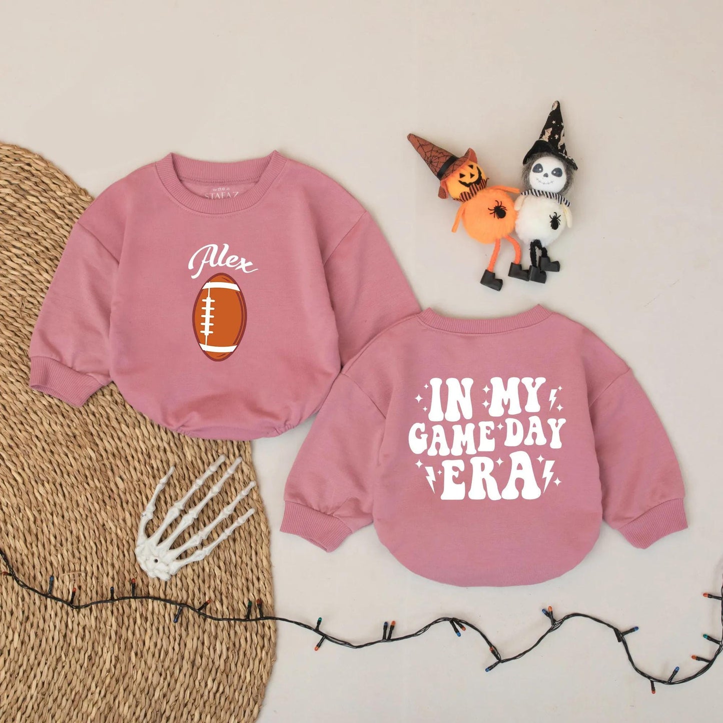 Personalized Alex Football Romper, In My Game Day Era Baby Outfit, Football Season Baby Boy Gift, Vintage Style Bodysuit