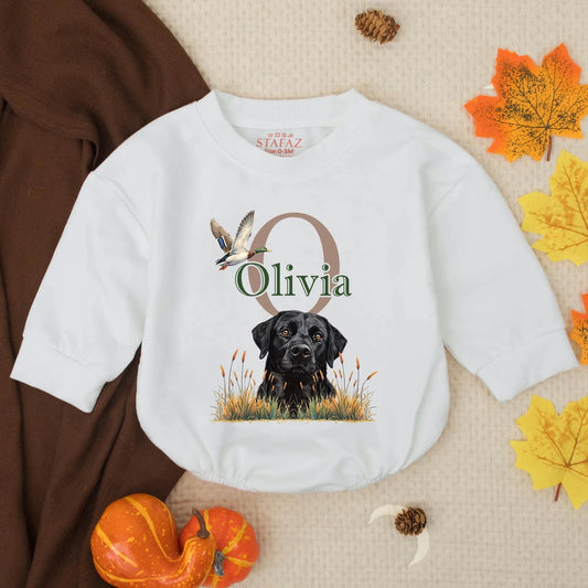 Black Lab Duck Hunting Baby Romper Outfit, Southern Boy Mallard Onesie, Rustic Hunter Clothes, Infant Toddler, Gift for Baby Shower Outdoor Boy