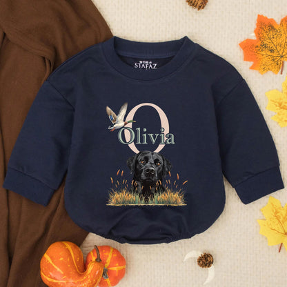 Black Lab Duck Hunting Baby Romper Outfit, Southern Boy Mallard Onesie, Rustic Hunter Clothes, Infant Toddler, Gift for Baby Shower Outdoor Boy