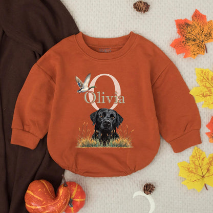 Black Lab Duck Hunting Baby Romper Outfit, Southern Boy Mallard Onesie, Rustic Hunter Clothes, Infant Toddler, Gift for Baby Shower Outdoor Boy