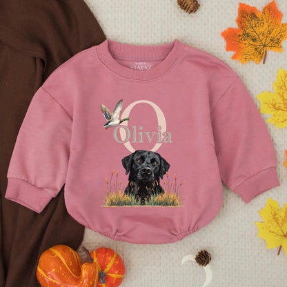 Black Lab Duck Hunting Baby Romper Outfit, Southern Boy Mallard Onesie, Rustic Hunter Clothes, Infant Toddler, Gift for Baby Shower Outdoor Boy