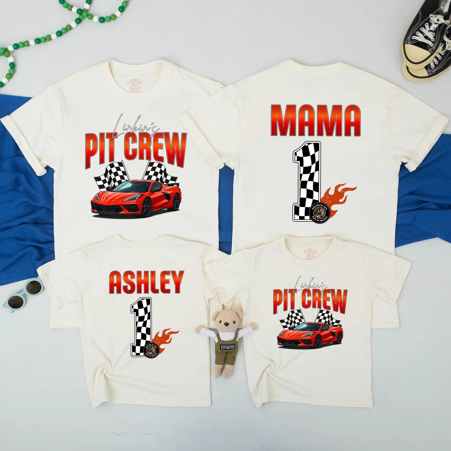 Race Car Birthday Matching Family Shirts & Pit Crew Mama Mimi Sweatshirt Fast One Boy's 1st Birthday Tees