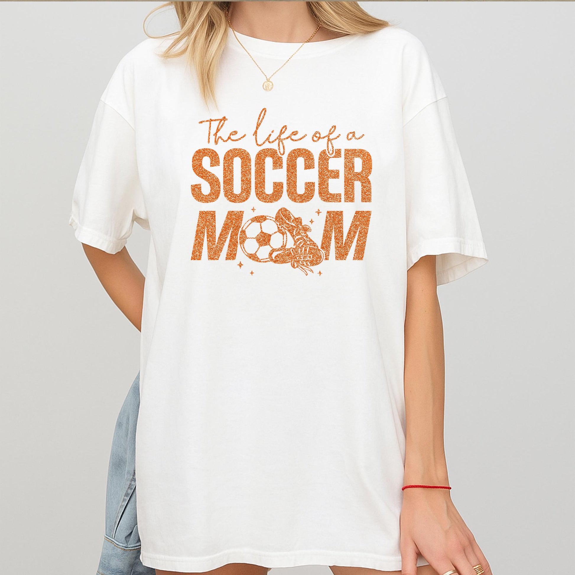 Funny Soccer Mama Tee: Life of a Soccer Mom Shirt for Game Day, Proud Sports Mom Gift for Soccer Lover & Team Fan Outfit, Cool Mom Style (138 chars)