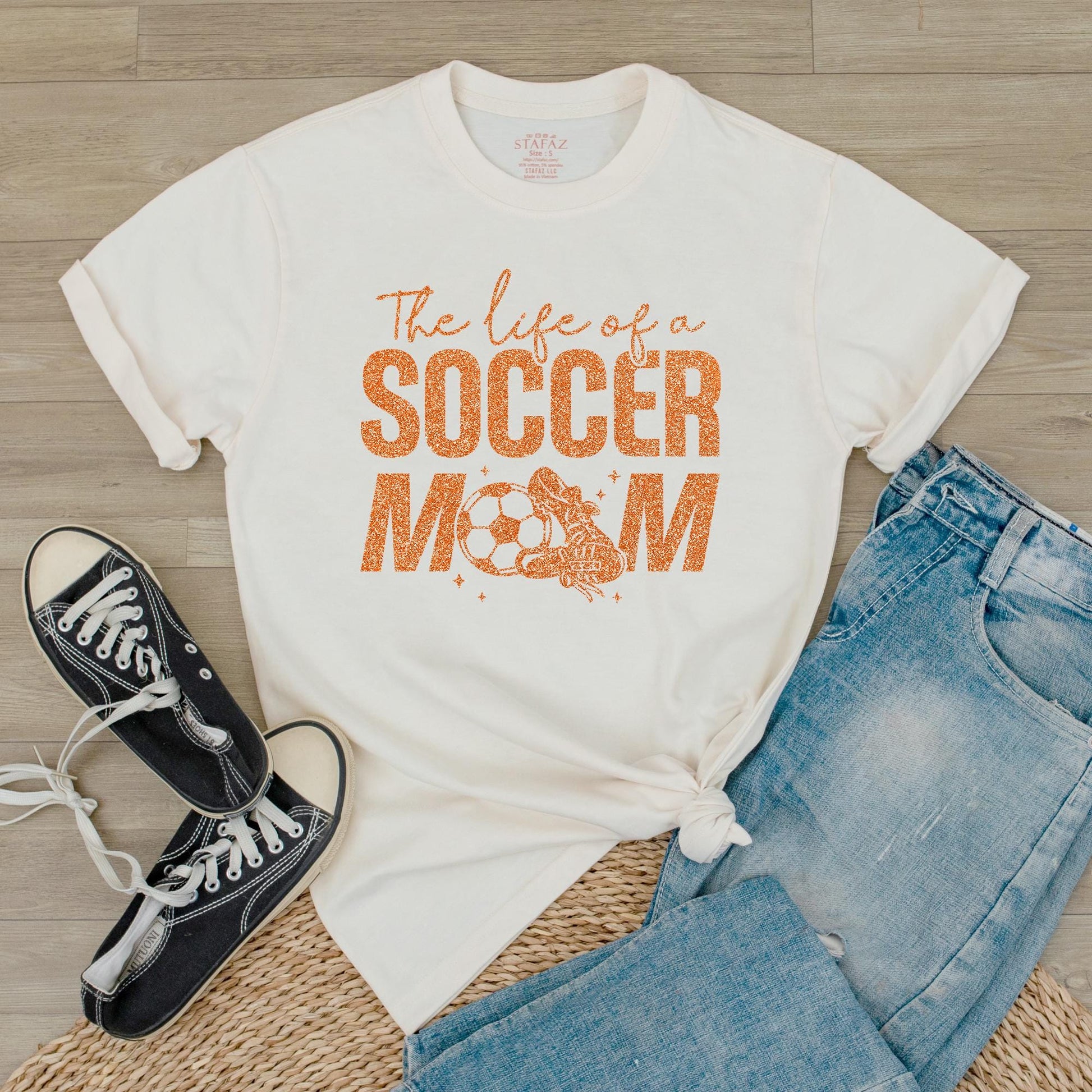 Funny Soccer Mama Tee: Life of a Soccer Mom Shirt for Game Day, Proud Sports Mom Gift for Soccer Lover & Team Fan Outfit, Cool Mom Style (138 chars)