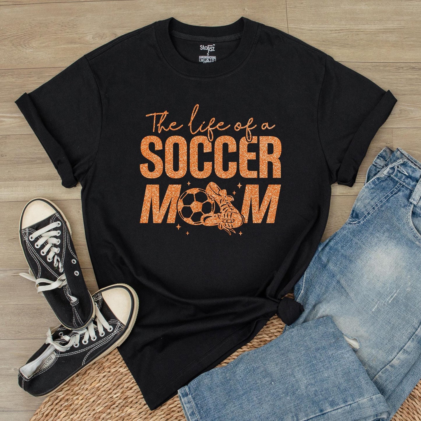 Funny Soccer Mama Tee: Life of a Soccer Mom Shirt for Game Day, Proud Sports Mom Gift for Soccer Lover & Team Fan Outfit, Cool Mom Style (138 chars)