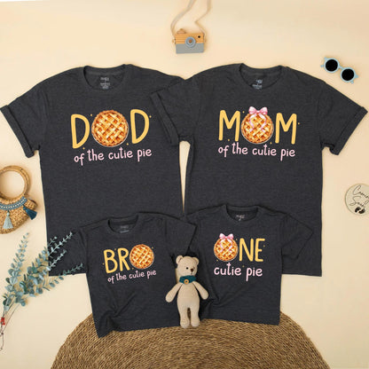 Matching One Cutie Pie Family Birthday Shirts - Fall Pumpkin Pie 1st Birthday Outfit Mommy & Baby Girl Gift
