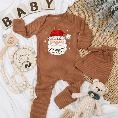Personalized Adeline Santa Baby Bodysuit Newborn Christmas Gift, Custom Baby Outfit, Cute Santa Clothes, Baby Shower Gift