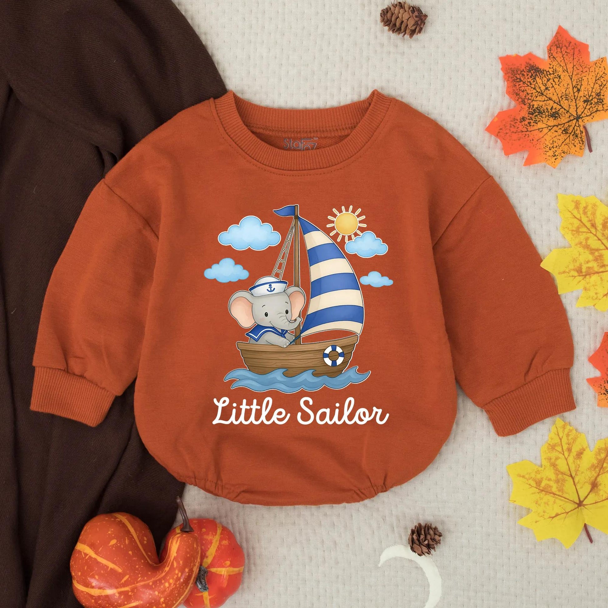 Little Sailor Baby Boy Romper Outfit, Nautical Theme Newborn Gift, Infant Clothes Toddler Boy, Blue Waves, Sailor Hat, Baby Shower Gift