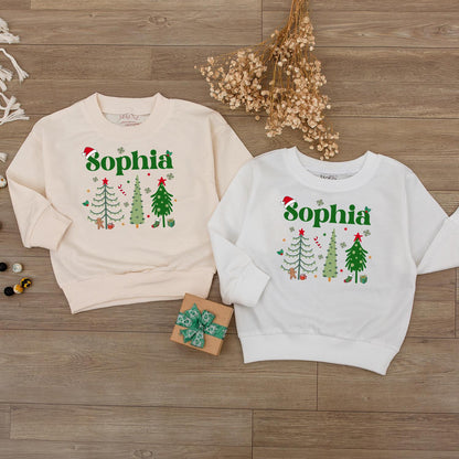 Personalized Sophia Christmas Outfit Baby Girl, Custom Name Holiday Romper & Sweater Set, Festive Xmas Infant Clothes, First Gift
