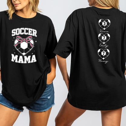 Personalized Soccer Mom Shirt with Kids' Names, Game Day Apparel, Soft Cotton Tee for Proud Team Spirit Supporter Gift Idea
