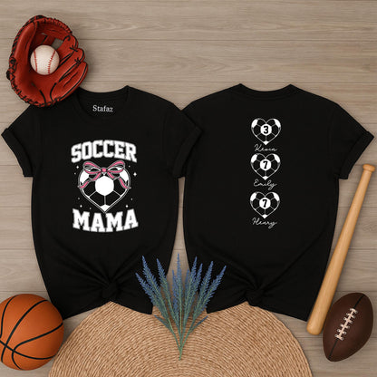 Personalized Soccer Mom Shirt with Kids' Names, Game Day Apparel, Soft Cotton Tee for Proud Team Spirit Supporter Gift Idea