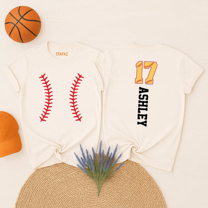 Custom Softball Team Shirt with Name & Number | Softball Mom Gift, Player Tee | Game Day Spirit Wear, Fan Apparel