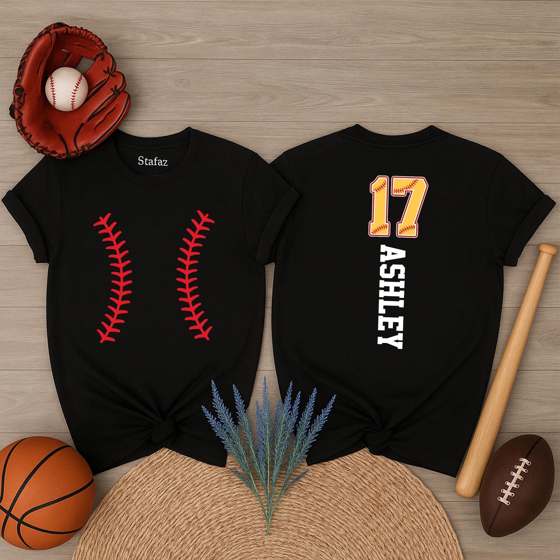Custom Softball Team Shirt with Name & Number | Softball Mom Gift, Player Tee | Game Day Spirit Wear, Fan Apparel