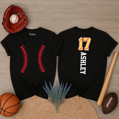 Custom Softball Team Shirt with Name & Number | Softball Mom Gift, Player Tee | Game Day Spirit Wear, Fan Apparel