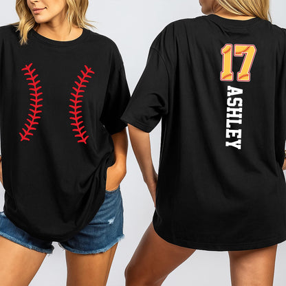 Custom Softball Team Shirt with Name & Number | Softball Mom Gift, Player Tee | Game Day Spirit Wear, Fan Apparel