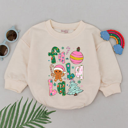 Falala Christmas Bubble Romper Colorful Glitter Bodysuit Infant Xmas Clothes Baby Shower Gift