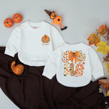Custom Gobble Turkey Romper for Girl's First Thanksgiving Outfit with Personalized Name Baby Shower Gift Gobble Gobble