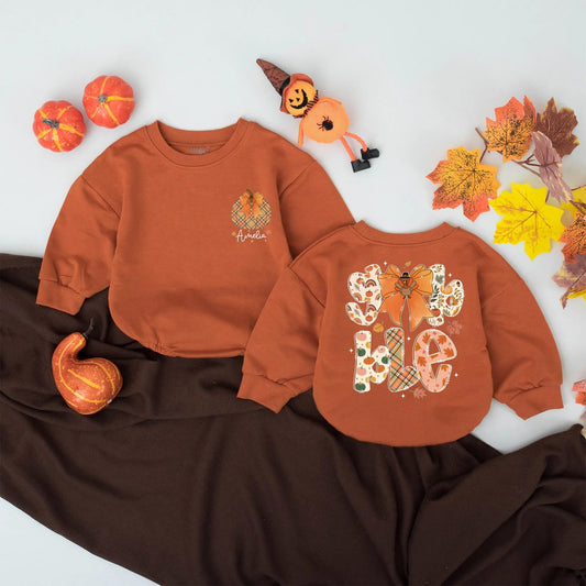 Custom Gobble Turkey Romper for Girl's First Thanksgiving Outfit with Personalized Name Baby Shower Gift Gobble Gobble