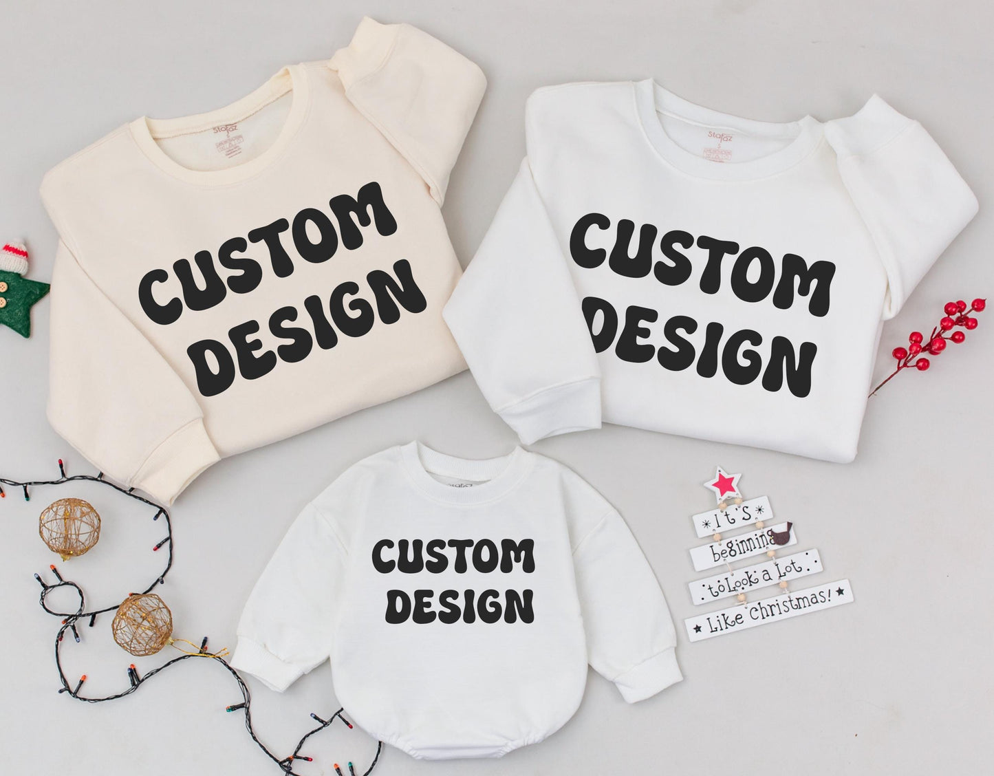 Custom Design Sweatshirt: Bold Black Text on Lighter Garments - Your Text Retro Style, Perfect Gift Idea