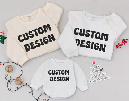 Custom Design Sweatshirt: Bold Black Text on Lighter Garments - Your Text Retro Style, Perfect Gift Idea