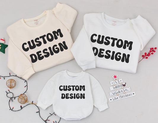 Custom Design Sweatshirt: Bold Black Text on Lighter Garments - Your Text Retro Style, Perfect Gift Idea