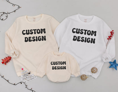 Custom Design Sweatshirt: Bold Black Text on Lighter Garments - Your Text Retro Style, Perfect Gift Idea