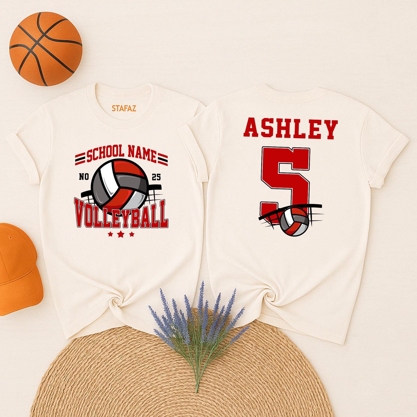 Custom Volleyball Team Name Number Shirt for Cheer Mom Game Day Gift High School Tee