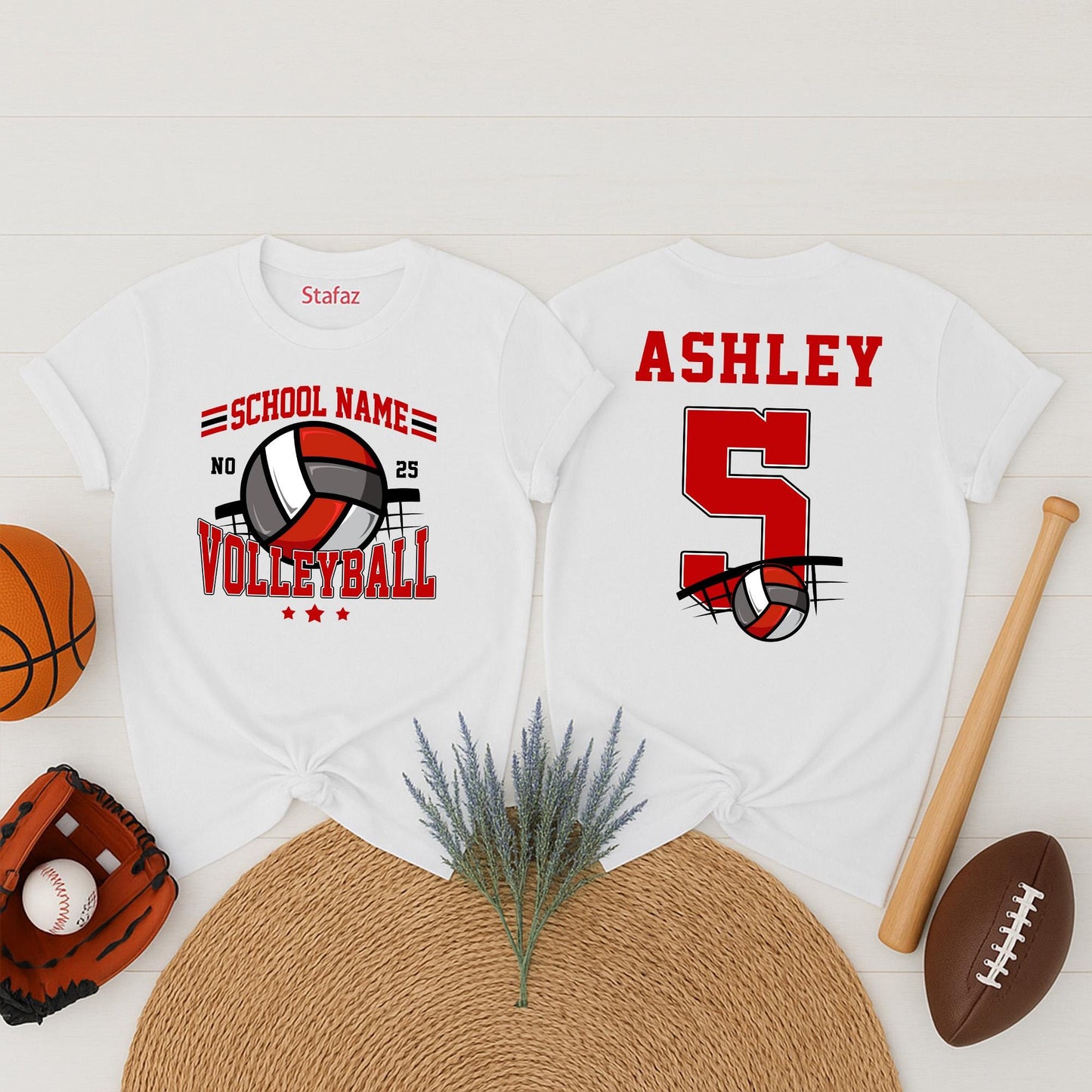 Custom Volleyball Team Name Number Shirt for Cheer Mom Game Day Gift High School Tee