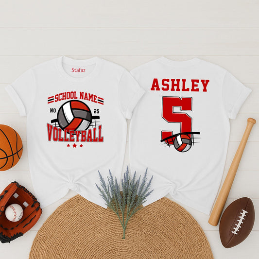 Custom Volleyball Team Name Number Shirt for Cheer Mom Game Day Gift High School Tee