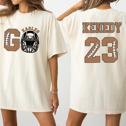 Custom Kenedy 23 Vintage Football Helmet Tee Personalized Team Name Player Shirt Game Day Spirit Gift for Sports Mom