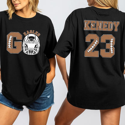 Custom Kenedy 23 Vintage Football Helmet Tee Personalized Team Name Player Shirt Game Day Spirit Gift for Sports Mom