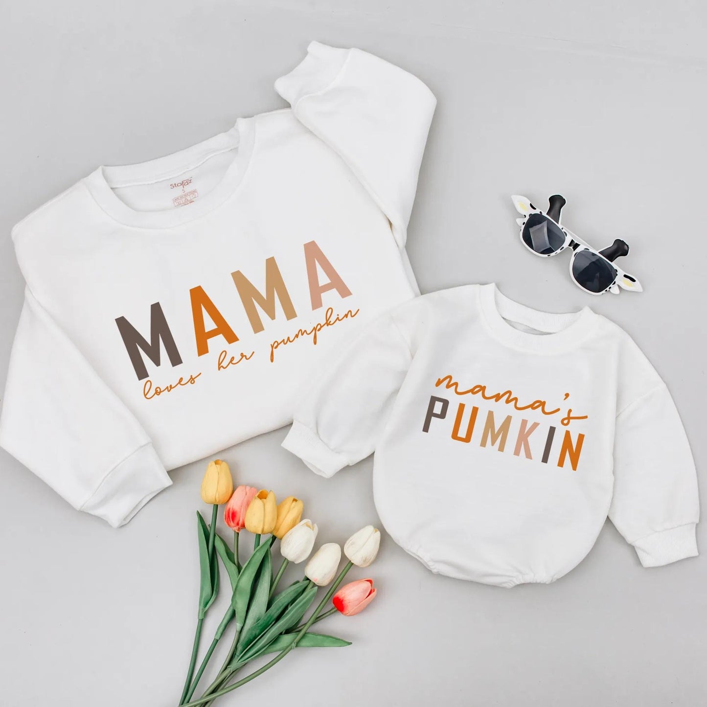 Mama and Me Pumpkin Patch Sweatshirts, Mommy and Me Fall Outfits, Retro Boho Thanksgiving, Kids Fall Sweatshirt, Matching Mamas Pumpkin Shirt 139