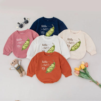 Little Sweet Pea Baby Romper, Funny Vegetable Bodysuit | Cute Newborn Coming Home Outfit, Pregnancy Announcement Gift, Soft Cotton, Gender Neutral  