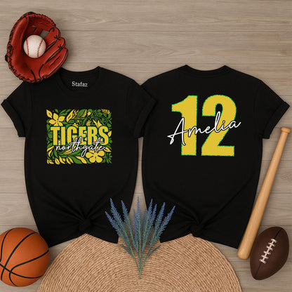 Custom Mascot Boho Flower School Spirit Shirt for Team Game Day Football Season, a comfortable fan tee with unique floral details.